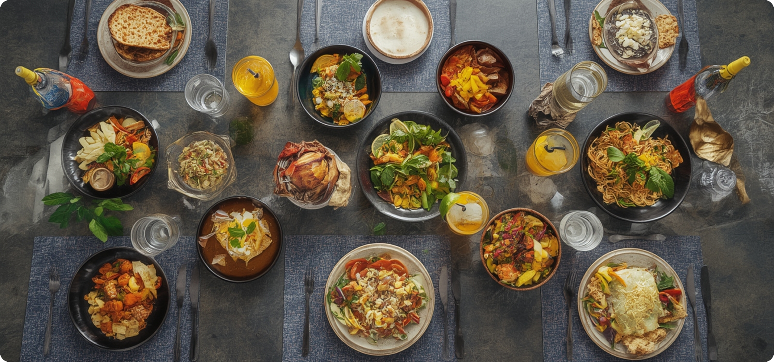 A spread of delicious meals from local restaurants